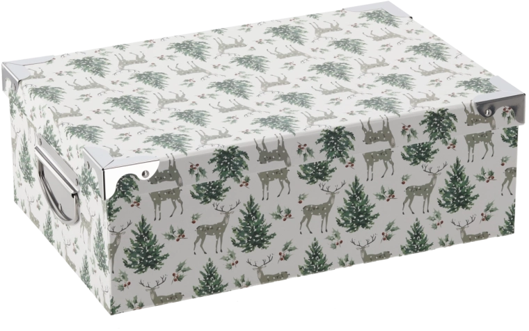 Christmas gift box with metal fittings 28 × 19.5 × 10.8 cm