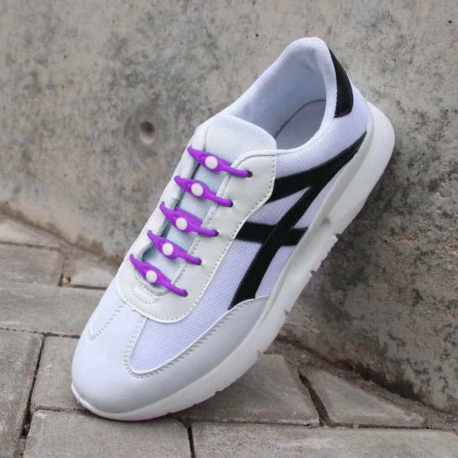 Silikonske vezalke 14 kosov - vijolične