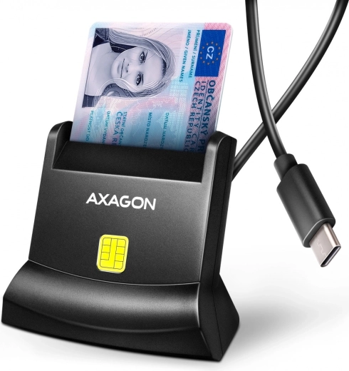 USB-C bralnik pametnih kartic in ID-kartic Axagon StandReader