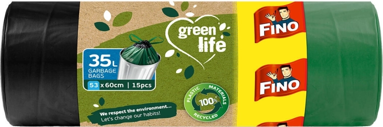 Zavezljive bio vrečke za odpadke 35 l zelene (15 kos)