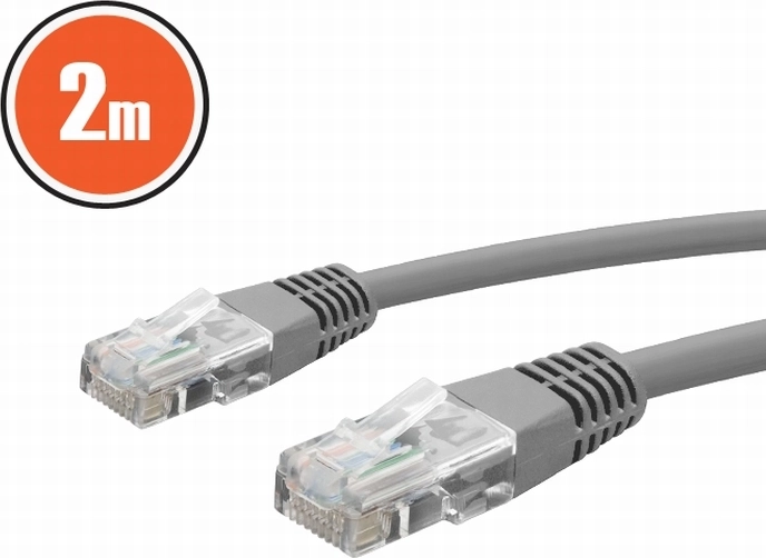 Omrežni patch kabel CAT5e UTP 2 m, siv
