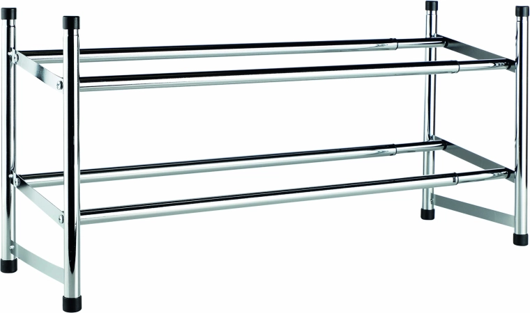 Nastavljiv dvonadstropni kromiran jekleni stojalo za čevlje