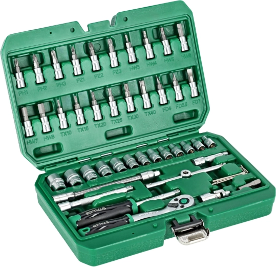 Stalco komplet nasadnih ključev in bitov 1/4" (48-delni) v kovčku