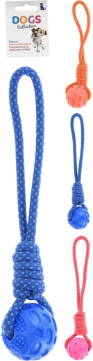 Pasja igrača žogica z vrvjo 40 × 7 × 7 cm, mešane barve