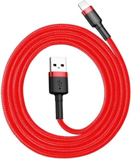 Baseus Cafule USB–Lightning kabel 1 m, 2,4 A, črno–rdeč