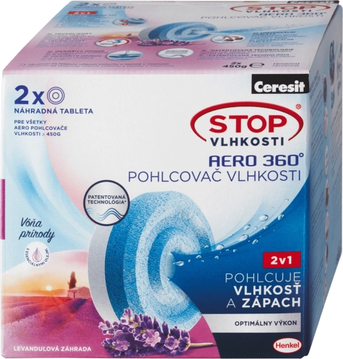 Ceresit Stop vlage AERO 360° nadomestne tablete sivka 2×450 g