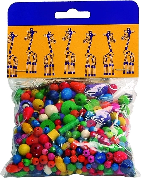Detoa mix barvnih lesenih perlic 70 g