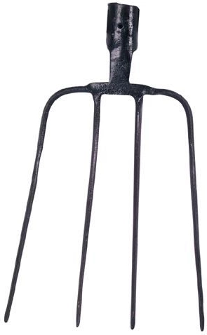 Kovane vile s 4 zobci brez ročaja