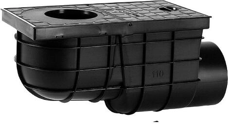 Bočni lovilec strešnih vod DN 110 plast črn