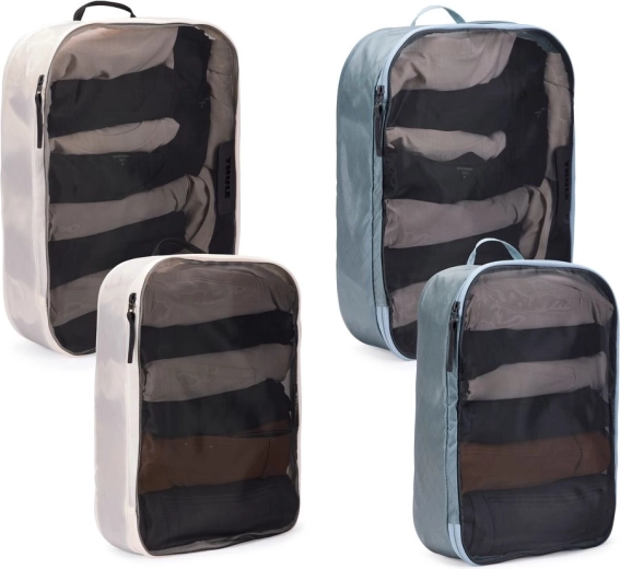 Thule set of travel suitcase organizers (2 large + 2 medium) white/Pond Gray