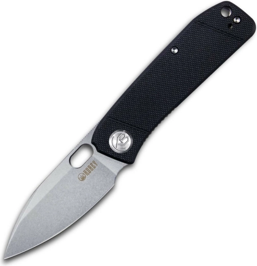 Kubey Hyde pocket knife 7.5 cm, sandblasted, black, G10
