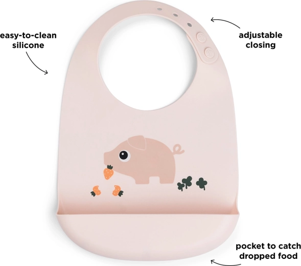 Done by Deer silicone bib Pigee pink