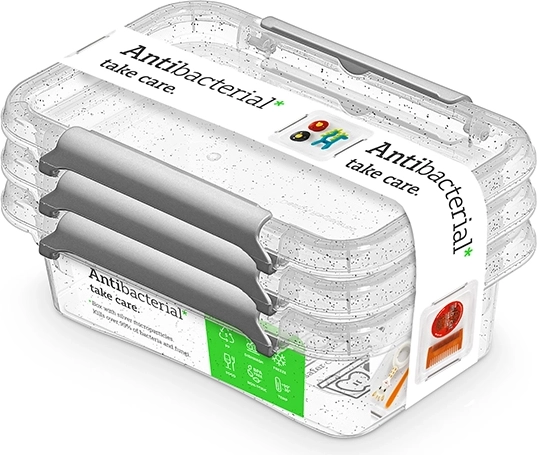 Antibakterijski komplet 3 posodic za živila 350 ml