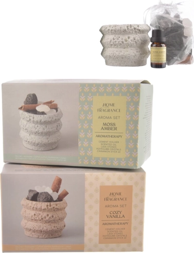 Darilni set cementnih kamnov z dišečimi olji 9 × 7 cm (2 različici)
