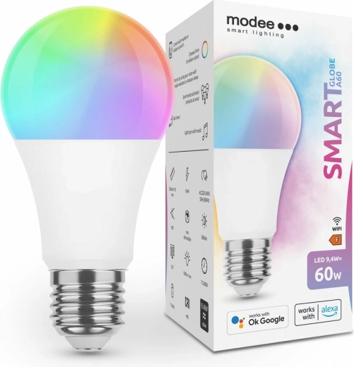 Modee LED pametna žarnica Tuya Wi‑Fi A60 9,4 W E27 RGB 806 lm