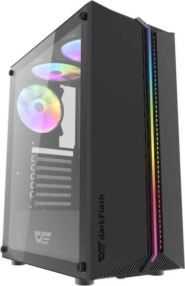 Računalniško ohišje darkFlash DK151 ARGB s 3 ventilatorji (črno)