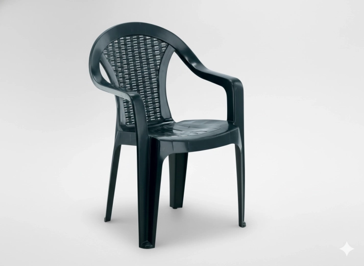 Vrtni stol z naslonoma za roke, zelen 56 × 42 × 78 cm