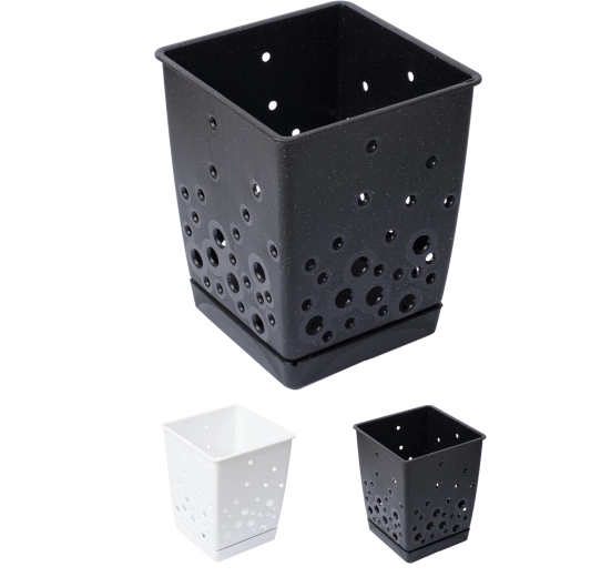 Odkapnik za pribor z odstranljivim podstavkom, črno-bel