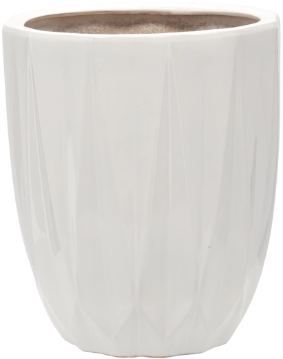 Keramični okrasni lonček za rože 30 × 30 × 36 cm beli sijaj