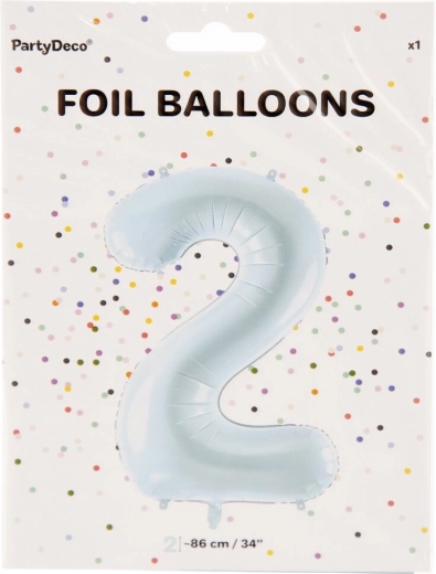 Folijski balon številka 2, 86 cm – Modra