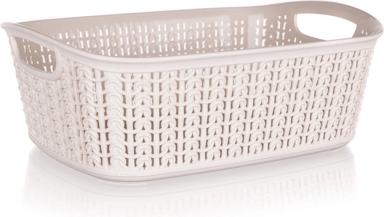 Ratanasta plastična košara 3 l, kremna 26,5 × 20 × 9,5 cm
