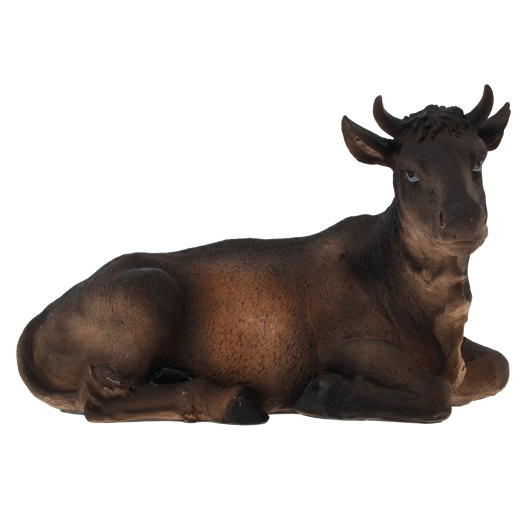 Polyresin cow figure for a nativity scene