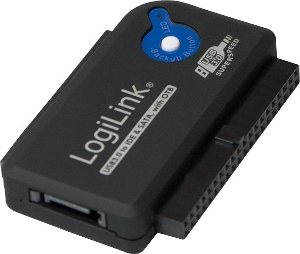 Adapter LogiLink USB 3.0 za IDE/SATA s funkcijo One-Touch Backup