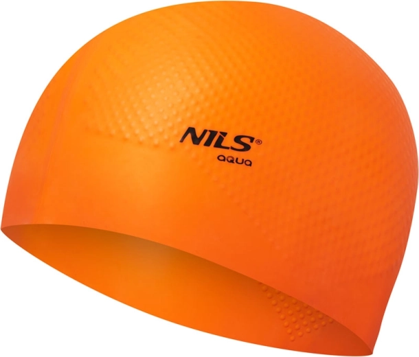 Silikonska plavalna kapa NILS Aqua NQC Dots oranžna