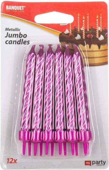 Jumbo rojstnodnevne svečke MY PARTY - pakiranje po 12 kos