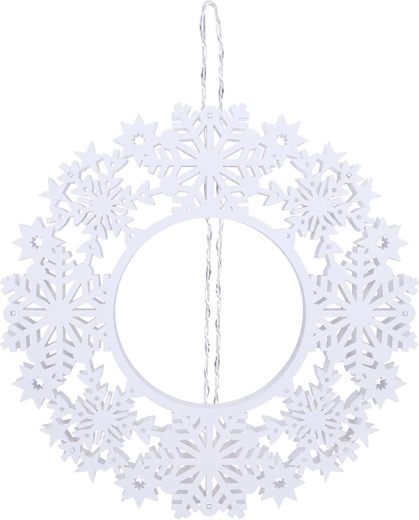 Solight LED wooden Christmas wreath with timer 30 cm white - 1 piece