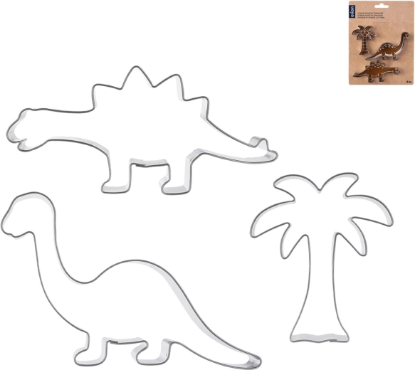 Modelčki za piškote iz nerjavečega jekla Dino svet, 3 kosi