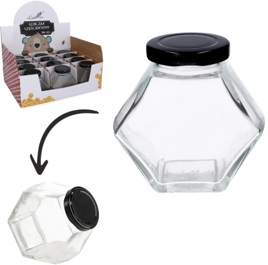 Šesterokotni kozarec s navojnim pokrovčkom 180 ml