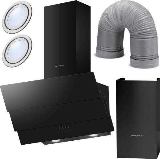 Kaminjska kuhinjska napa 60 cm Berdsen BT-212, črna