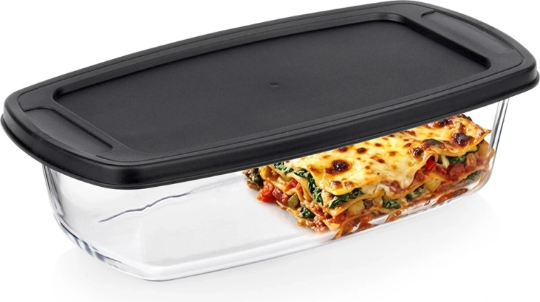 Steklena ognjevarnostna skleda s pokrovom 1,5 l