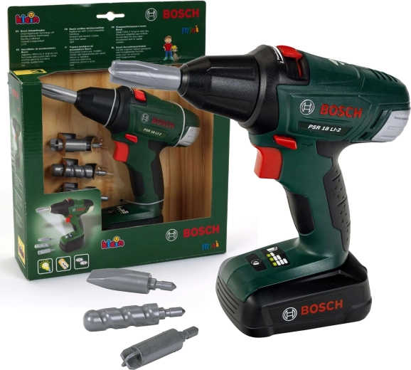 Otroški akumulatorski vrtalnik Bosch II s svetilko od Klein