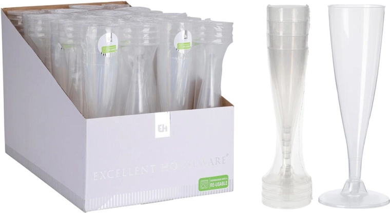 Plastični kozarci za šampanjec flauta 130 ml, komplet 4 kos