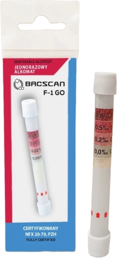 Enkratni kemični alkotest BACscan F-1 GO