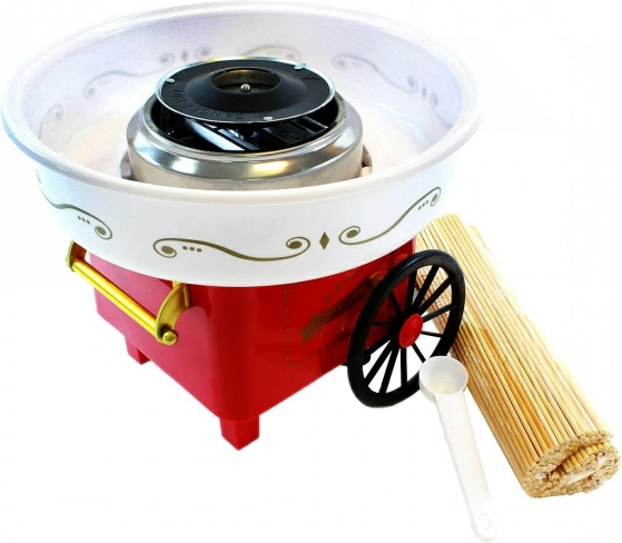 Retro stroj za pripravo sladke sladkorne pene rdeč