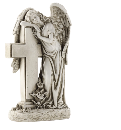 Angel s križem – pietni okras 33 cm