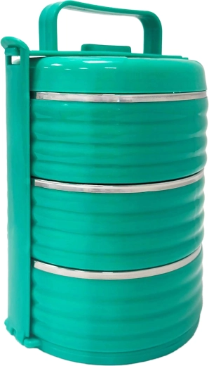 Plastični nosilec za hrano z nerjavečo notranjostjo TORO 3×0,6 l