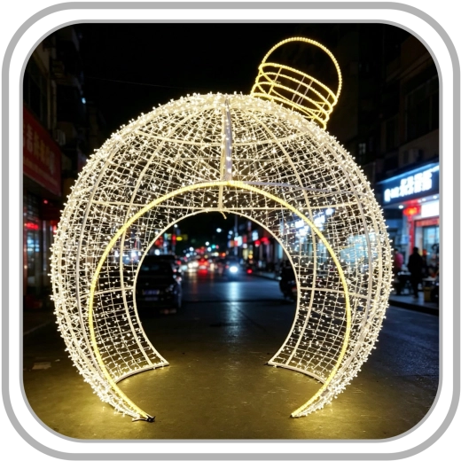 Christmas 3D decoration - light ball 4 m, 3420 LEDs, warm white + cold white flash