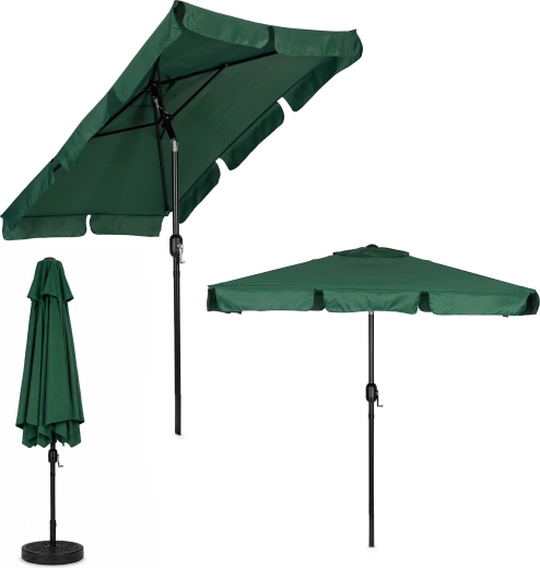 MultiGarden velik vrtni senčnik z ročico in nagibom 200 × 130 cm, zelen
