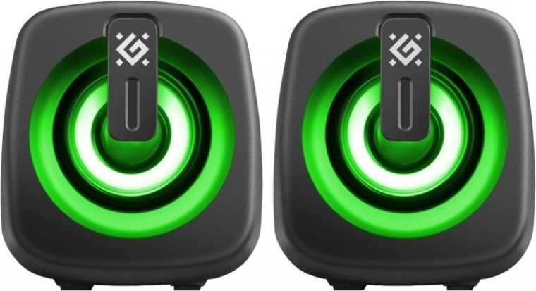 Računalniški zvočniki 2.0 z LED, USB napajanjem, 6 W – črni