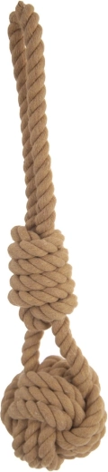 Pasja igrača vrv z žogico, bež, 25 cm