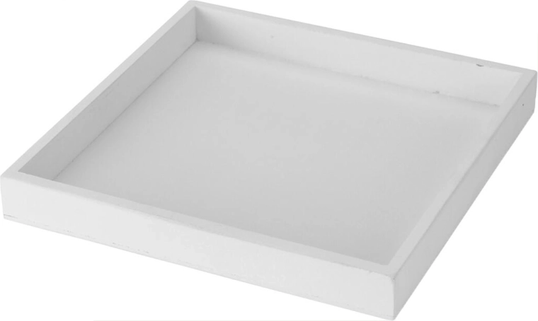 Dekorativen lesen pladenj 25 × 25 × 3 cm, bel