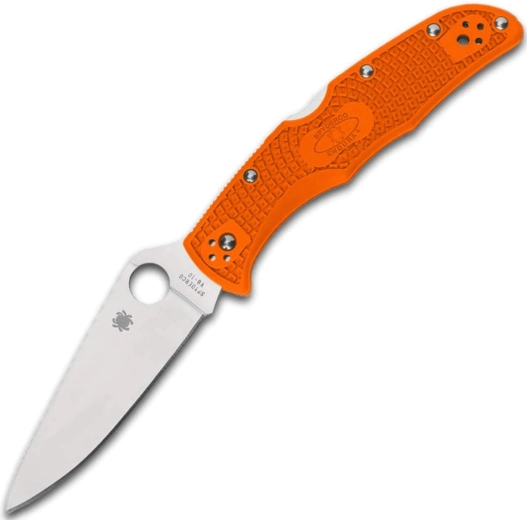 Spyderco Endura 4 Flat Ground oranžni žepni nož 9,5 cm
