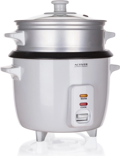 Kuhalnik za riž 0,6 l s parnim nastavkom in funkcijo Keep Warm, 300 W