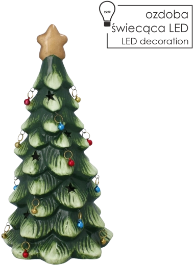 Christmas decorative tree with LED lighting and ornaments