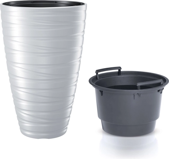 Visok lonec z notranjim vložkom Maze 37,5 cm bel