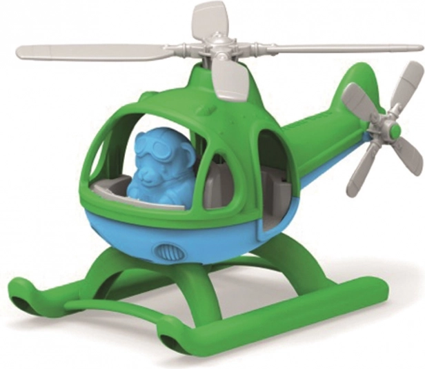 Green Toys helikopter z medvedkom pilotom